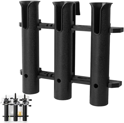 Cooler Fishing Rod Holder, Wall Mounted Fishing Pole Holder, 3 Link Fishing Rod Rack Compatible with YETI Coolers and for RTIC Coolers, Cooler Accessory