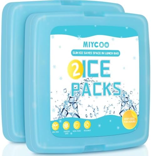 MIYCOO Ice Packs for Lunch Boxes & Coolers Long Lasting, Reusable