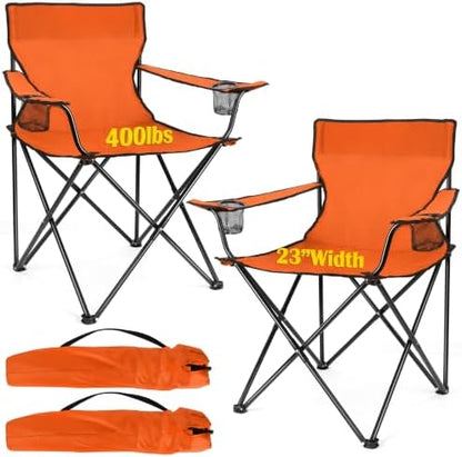 Joyfair Camping Chairs for Lawn & Beach, Large for Adults, Orange