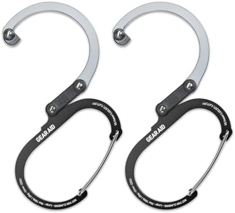 GEAR AID HEROCLIP (Large) Carabiner Gear Clip and Hook for Hanging Heavy Duty Items, Camping Backpacks, Suitcases, Kayaks, Bicycles and More