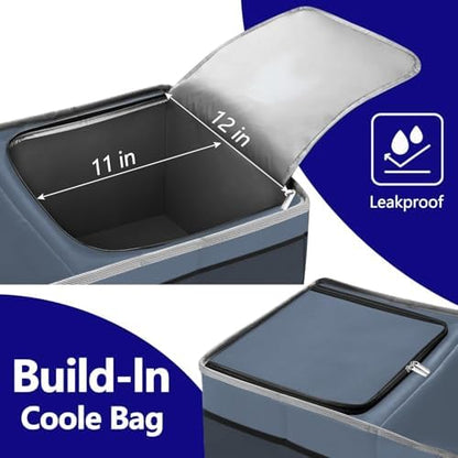 Trunk Organizer and Storage with Built-In Insulated Leak Proof Cooler Bag