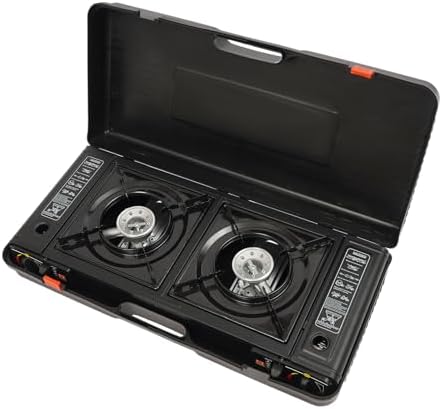 2 Burners ﻿Butane Grill Stove, 2500W Camping Stove with Carrying Case