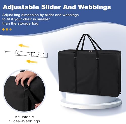 Explore Land Chair Storage Bag for Folding Longue Zero Gravity 2 Pack，Black