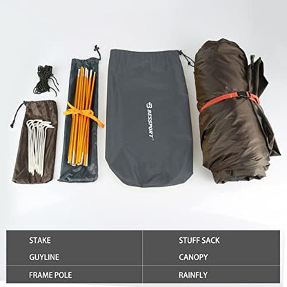 Bessport Camping Tent 1/2 Person Tent Waterproof Two Doors Backpacking Tent Easy Setup Lightweight for Outdoor, Hiking Mountaineering Travel