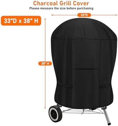 Upgraded Round Grill Cover for Weber 26" and Most Charcoal Kettle