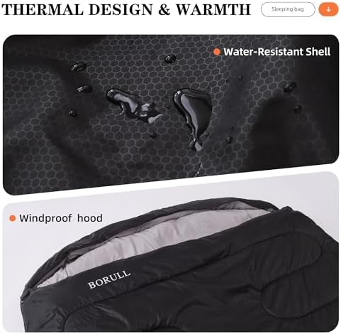 Double Sleeping Bags Queen Size for Adults Camping with 2 Pillows