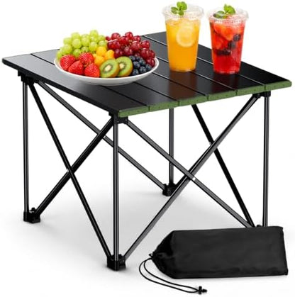 Anbte Small Folding Camping Table, Ultralight Aluminum, 44 lb Capacity
