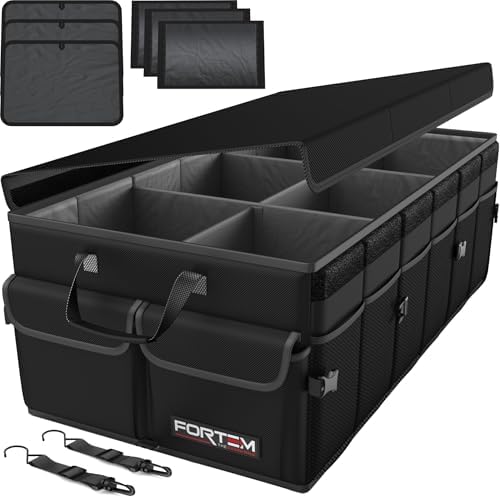 FORTEM Trunk Organizer - Foldable Car Organizer & Storage for SUVs & Trucks