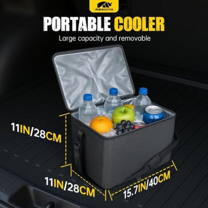 MIKKUPPA Trunk Organizer with Lid - 95L Car Organizer with Cooler, Black