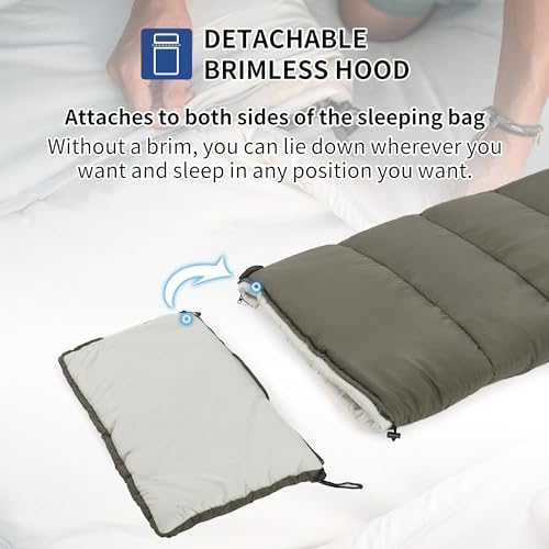 Naturehike Camping Sleeping Bag for Adults, 36/54℉, Spliceable Double Sleeping Bag 3 Seasons, Lightweight Waterproof Sleep Bags for Cold&Warm Weather