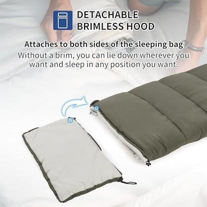 Naturehike Camping Sleeping Bag for Adults, 36/54℉, Spliceable Double Sleeping Bag 3 Seasons, Lightweight Waterproof Sleep Bags for Cold&Warm Weather
