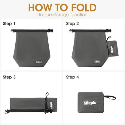 Travel Dog Food Container Pet Food Storage Bag Containers 2PCS Collapsible Travel Dog Bowls Waterproof Camping Storage Essentials Kibble Carrier 20L Easy to Clean (Grey, Small)