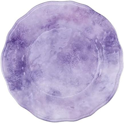 UPware 12 Piece Lavender Melamine Dinnerware Sets, Outdoor Dishes Set, Plates and Bowls Sets, Service for 4, Purple