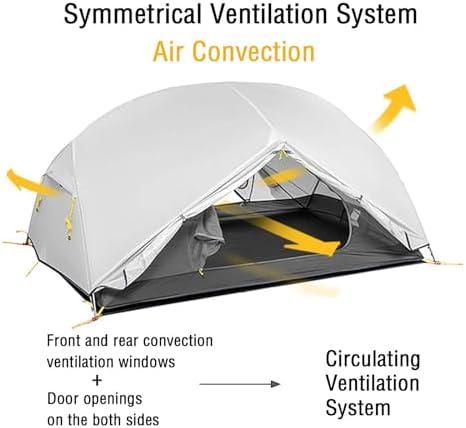 Naturehike Mongar 2-Person 3-Season Backpacking Tent Lightweight Waterproof Double Layer Easy Setup Camping Hiking Tent with Footprint