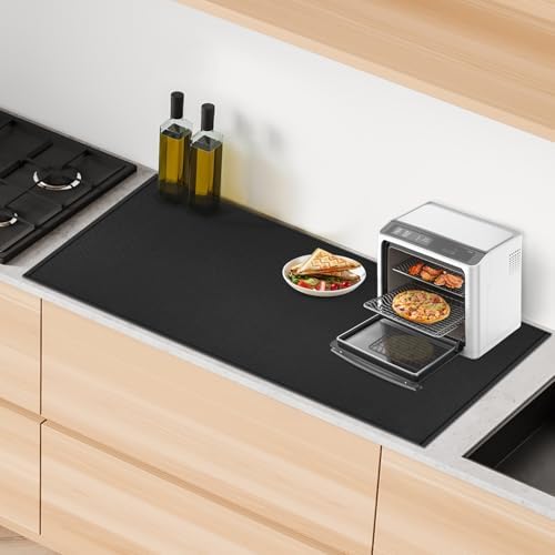 Heat Resistant Mats for Countertop fits Tabletop Grill, 42x24x0.04in, Black