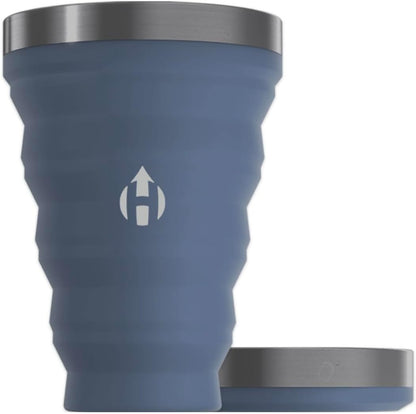 HYDAWAY 16oz Collapsible Pint - BPA-Free Silicone Cup with Stainless Steel Rim - Reusable, Packable, and Durable for Camping, Travel & Everyday Use