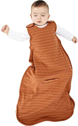 Woolino 4 Season Ultimate Baby Sleeping Bag - Merino Wool and Organic Cotton - Universal Size Adjustable Sleep Sack for Baby - Two-Way Zipper Sleeping Bag (2-24 Months) - Rust