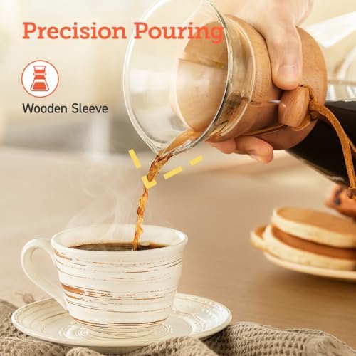 Cosori Pour Over Coffee Maker, Double Layer Stainless Steel Filter, 8cup