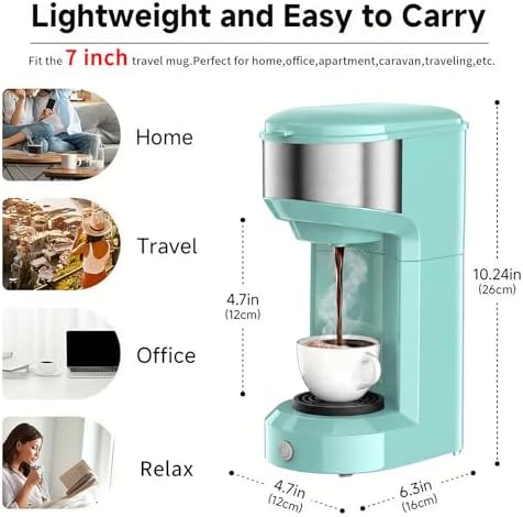 Single Serve Coffee Maker, Small K Pod&Ground Coffee Machine
