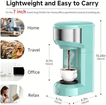 Single Serve Coffee Maker, Small K Pod&Ground Coffee Machine