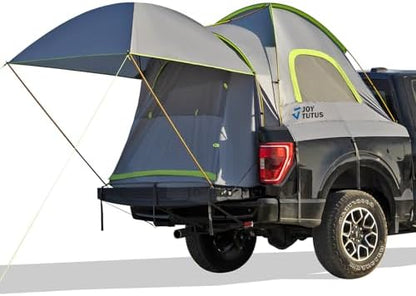 JOYTUTUS Pickup Truck Tent 5.5ft Bed Tent with Removable Awning, Waterproof PU2000mm Double Layer for 2 Person, Portable Truck Bed Tent - Green, Aluminum Pole