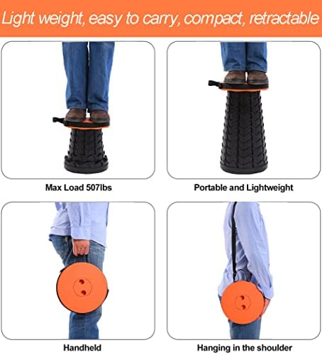 Fishboy Collapsible Stool for Adults, Portable Folding Camping Seat, 400lbs