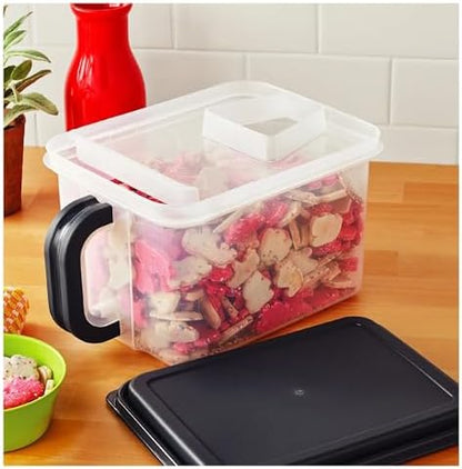 Medium Storage Jar with Handle, 21 Cup Capacity - Plastic, Gray Lid and Handle