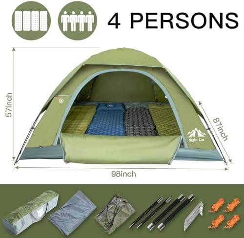 Night Cat Upgraded Backpacking Tents 1 2 Persons Easy Clip Setup Camping Tent Adults Scouts Heavy Rainproof Compact Lightweight