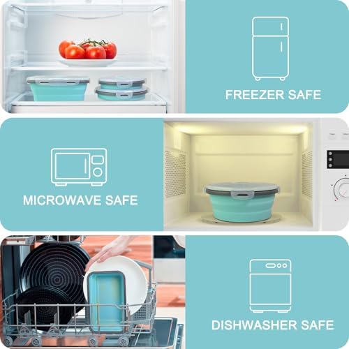 Guyuyii 8-Pack Silicone Collapsible Food Storage Containers with Lids