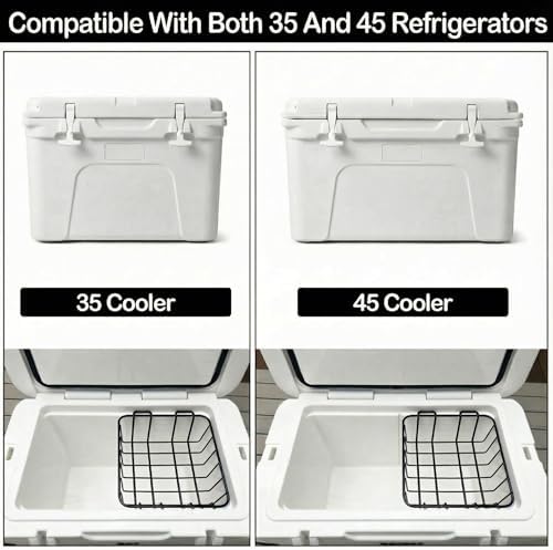 2 Pcs Cooler Basket for 35/45 Stainless Steel Storage Wire Cooler Rack Dry Goods Basket for 35 or 45 Coolers