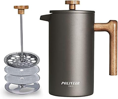 POLIVIAR French Press Coffee Maker, 34 oz