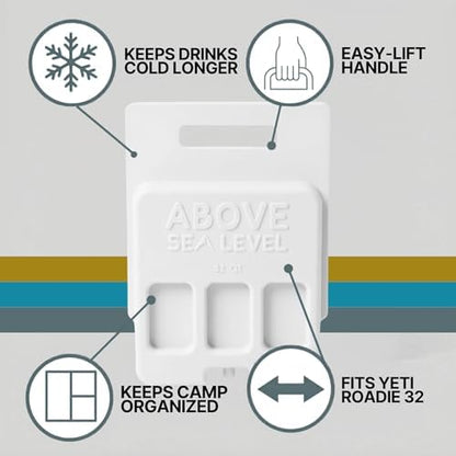 Above Sea Level Ice Pack Divider Compatible with YETI Coolers - Choose Your Size (Tundra Haul, 35/45, 65, Roadie 32, 48/60) - Freeable Cooler Insert for Tundra and Roadie Ice Chests