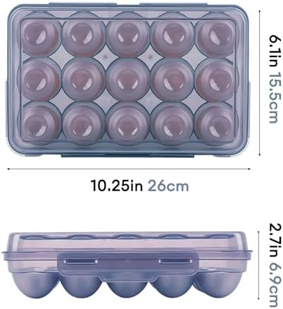 15 Grid Egg Storage Box for Refrigerator Kitchen Camping RV