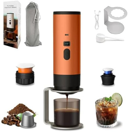 3-In-1 Portable Coffee Maker, 15 Bar Espresso Maker with LED Display