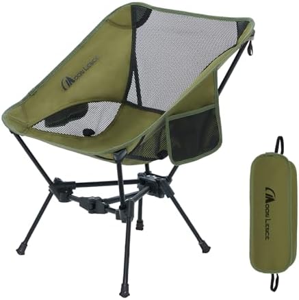 MOON LENCE Camping Chair Portable Backpacking Chair - The 4th Generation Ultralight Folding Chair - Compact, Lightweight Foldable Chairs for Hiking Mountaineering Beach (Green)