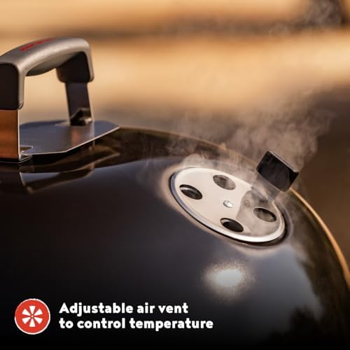 Megamaster 22" Deluxe Charcoal Grill, Portable with Adjustable Air Vent