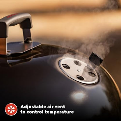 Megamaster 22" Deluxe Charcoal Grill, Portable with Adjustable Air Vent