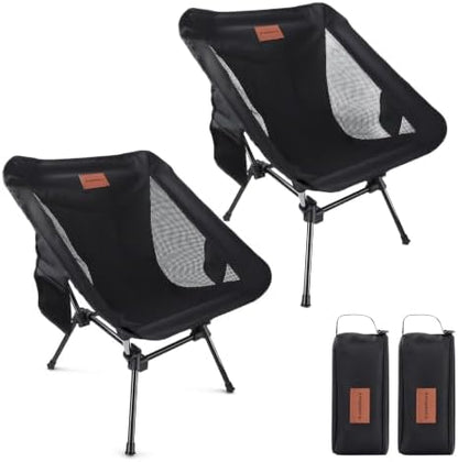 2 Pack Lightweight Camping Chairs for Adults & Teens