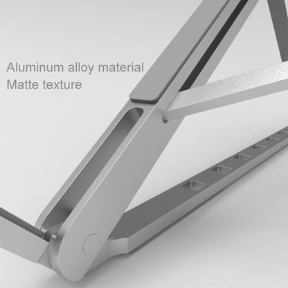 Aluminum Laptop Stand for Desk, Foldable Ventilated Cooling Notebook Stand, Adjustable Portable Laptop Holder, Compatible with 11" - 17.3" MacBook Pro Air, HP and Other laptops（Silver）