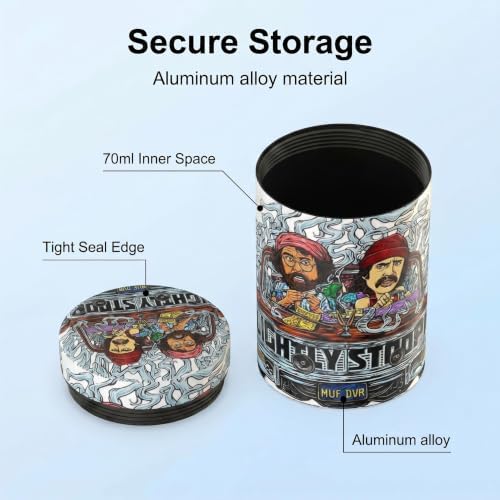 Aluminum Storage Jar Portable Airtight Smell Proof Container Bottle Multipurpose Storage Container for Spices, Coffee & Teas 70ml (Grey)