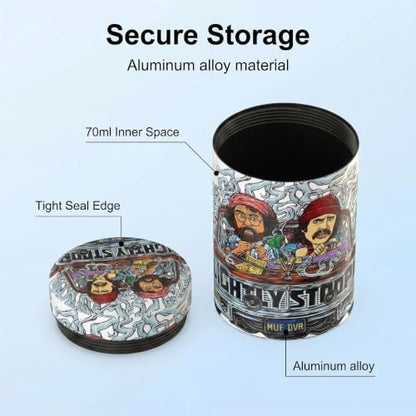 Aluminum Storage Jar Portable Airtight Smell Proof Container Bottle Multipurpose Storage Container for Spices, Coffee & Teas 70ml (Grey)