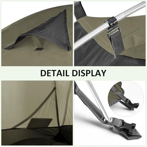 Bessport Camping Tent 1/2 Person Tent Waterproof Two Doors Backpacking Tent Easy Setup Lightweight for Outdoor, Hiking Mountaineering Travel