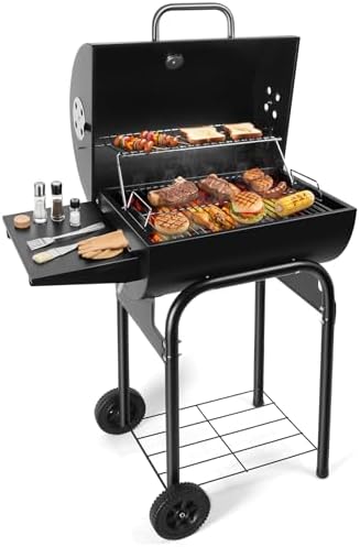 Barrel Barbecue Charcoal Grill: Premium Spacious Outdoor BBQ Grill