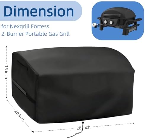 Tabletop Gas Grill Cover for Nexgrill Fortess 2-Burner Portable Griddle