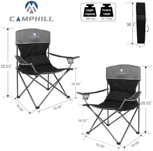 Camping Chair Set of 3, Outdoor Folding Camping Chairs for Heavy People with Cup Holder & Carry Bag,Collapsible Chair Include One Sofa Chair and Two Single Chair,Support up to 500lbs
