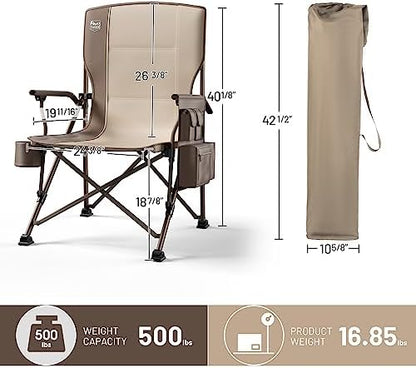 TIMBER RIDGE Oversized Folding Camping Chair High Back 500lbs