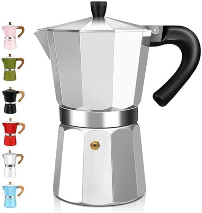 1-2 Cup Aluminum Espresso Stovetop Moka Pot Express Coffee Maker Percolator Italian Classic Mocha Coffee Machine for Italian and Cuban Cafe Brewing for Home & Camping 50-100ml 1.6-3.3oz