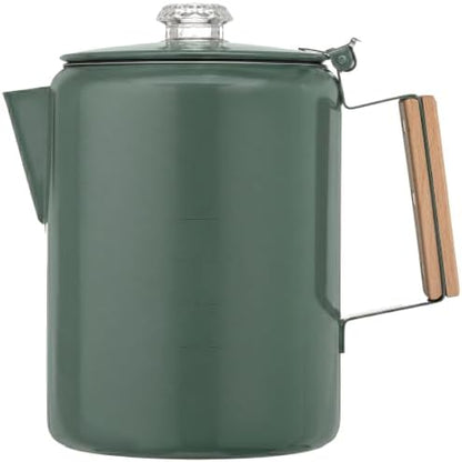 COLETTI Bozeman Color Series Percolator Coffee Pot — Camping Coffee Makers — Camping’s Favorite Percolator – NO Aluminum or Plastic (Camp Green, 12 Cup)