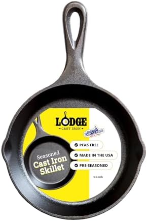 Lodge Pre-Seasoned Cast Iron Skillet, PFAS-Free, 6.5 Inches