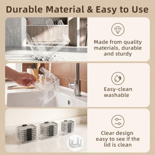 Lid Organizer for Rubbermaid Brilliance, Fits 0.5, 1.3, 3.2 & 4.7 Cup